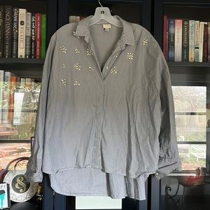 A new day Bedazzled Button Down